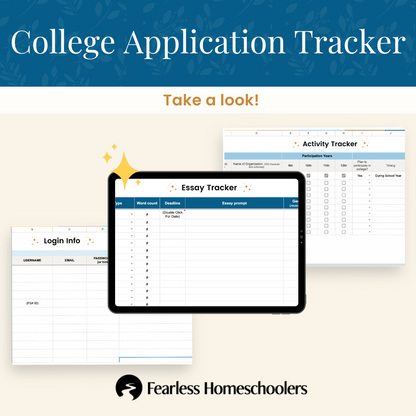 Homeschool to College Application Tracker
