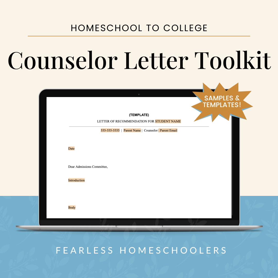 Co-op Edition Homeschool to College: Counselor Letter Toolkit