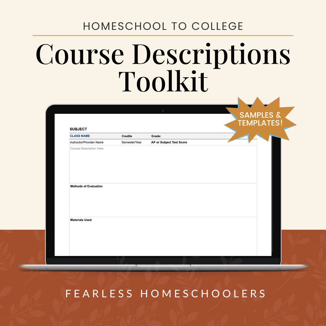 Co-op Edition Homeschool to College: Course Descriptions Toolkit