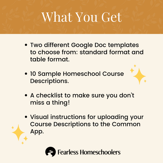 Homeschool Course Descriptions Templates for College Applications ...