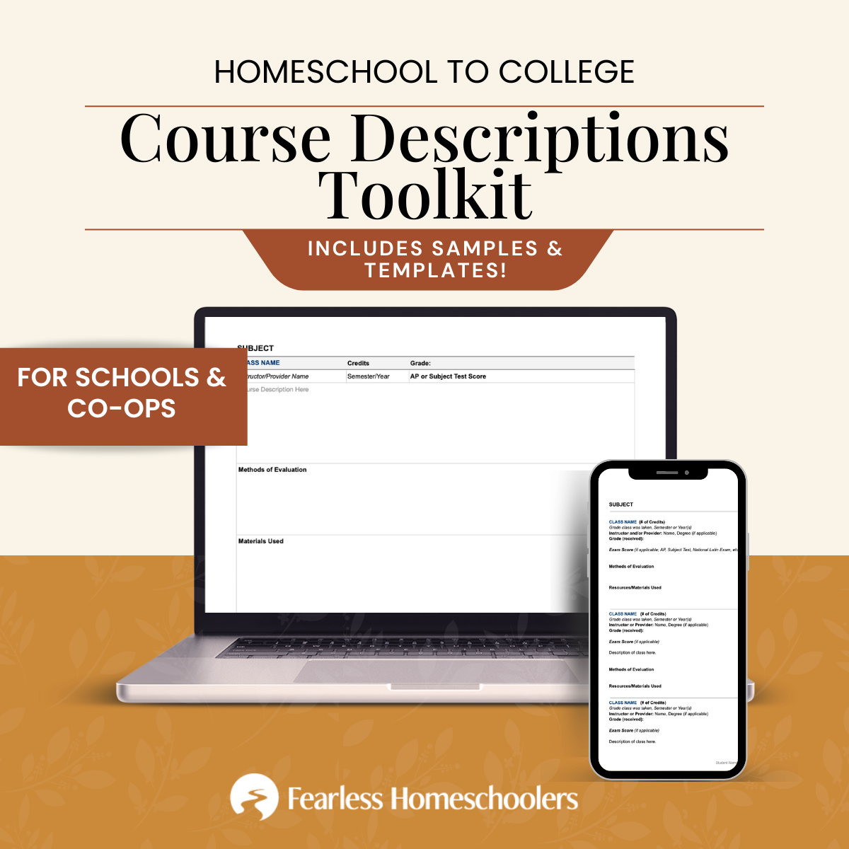 Homeschool Course Descriptions Template co-op