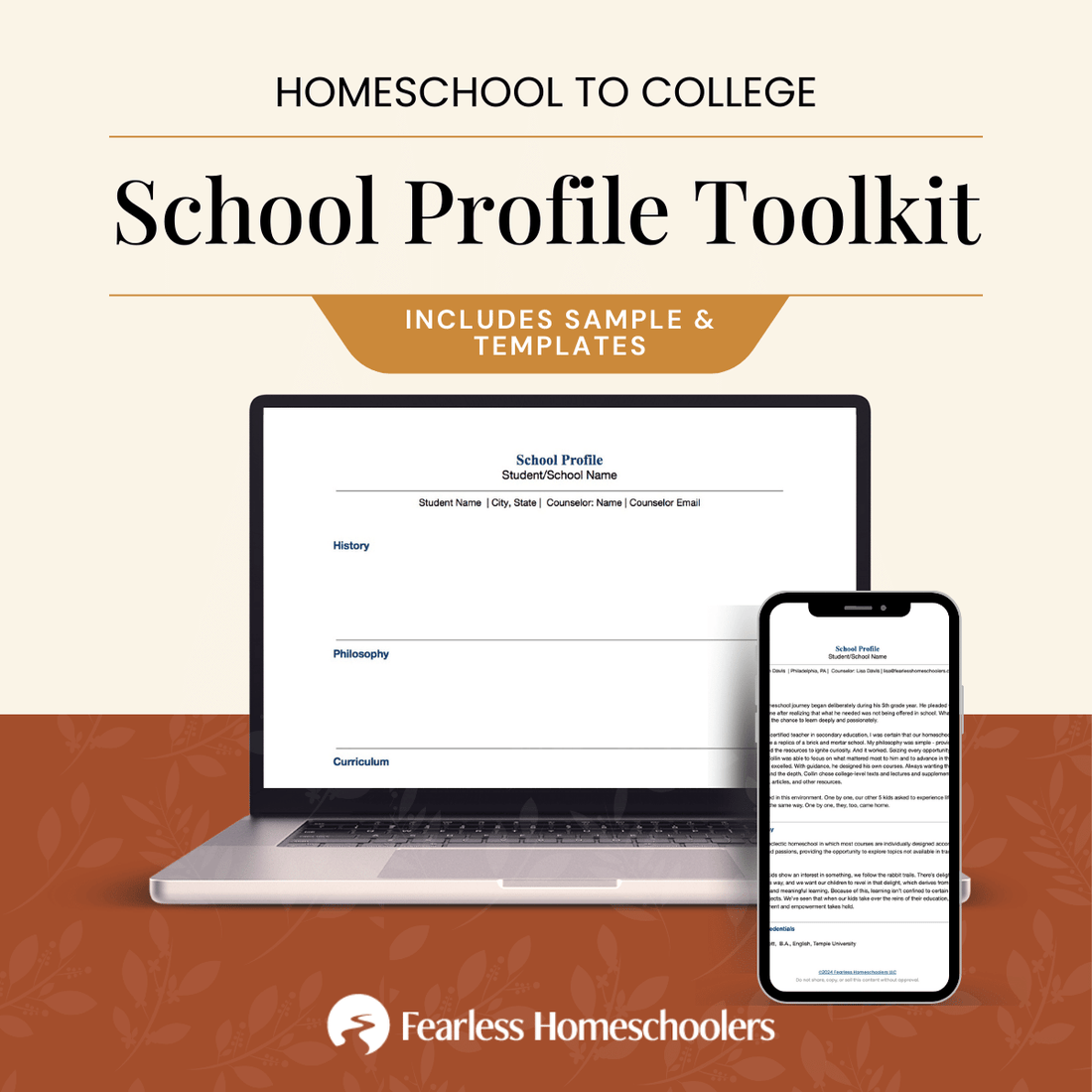 Homeschool School Profile Template
