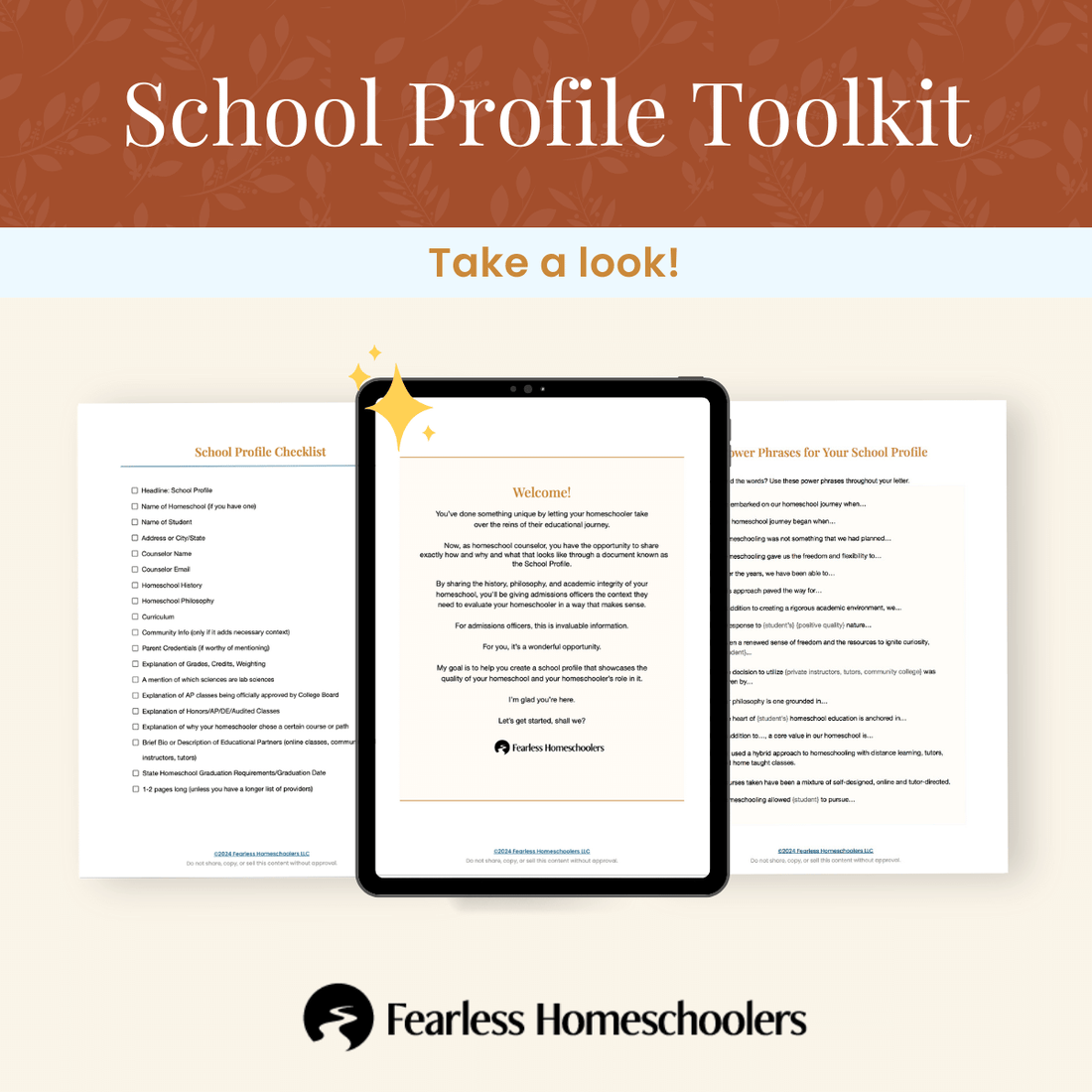 Homeschool School Profile Template samples