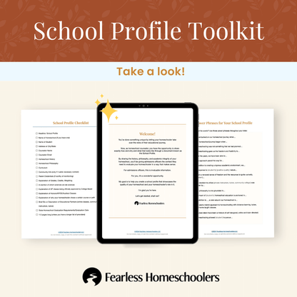 Homeschool School Profile Template for co-ops Samples