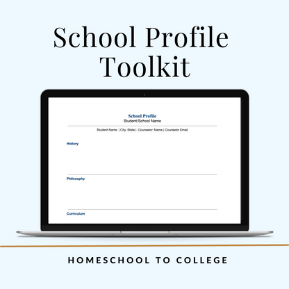 Homeschool to College: School Profile Toolkit