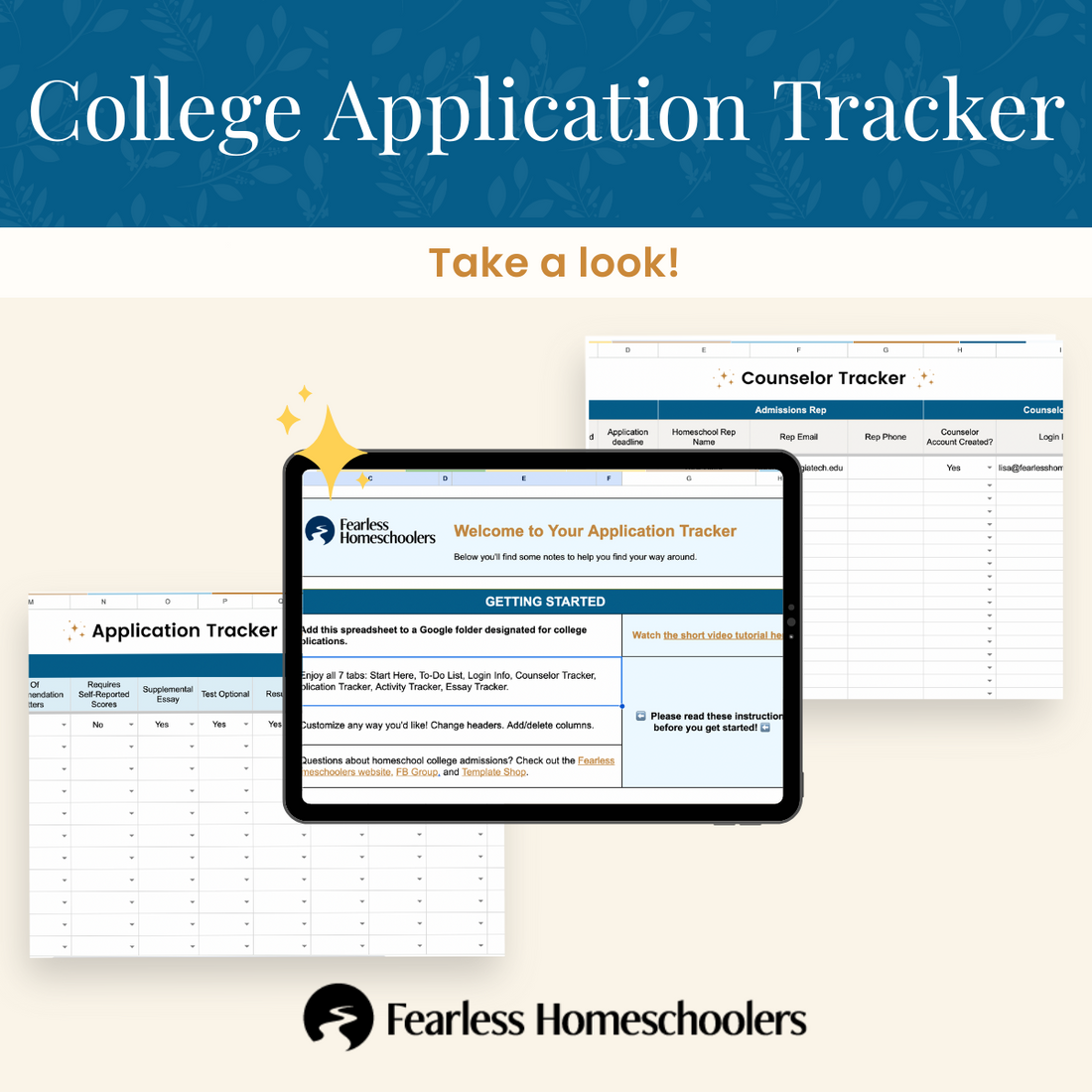 homeschool to college application tracker samples